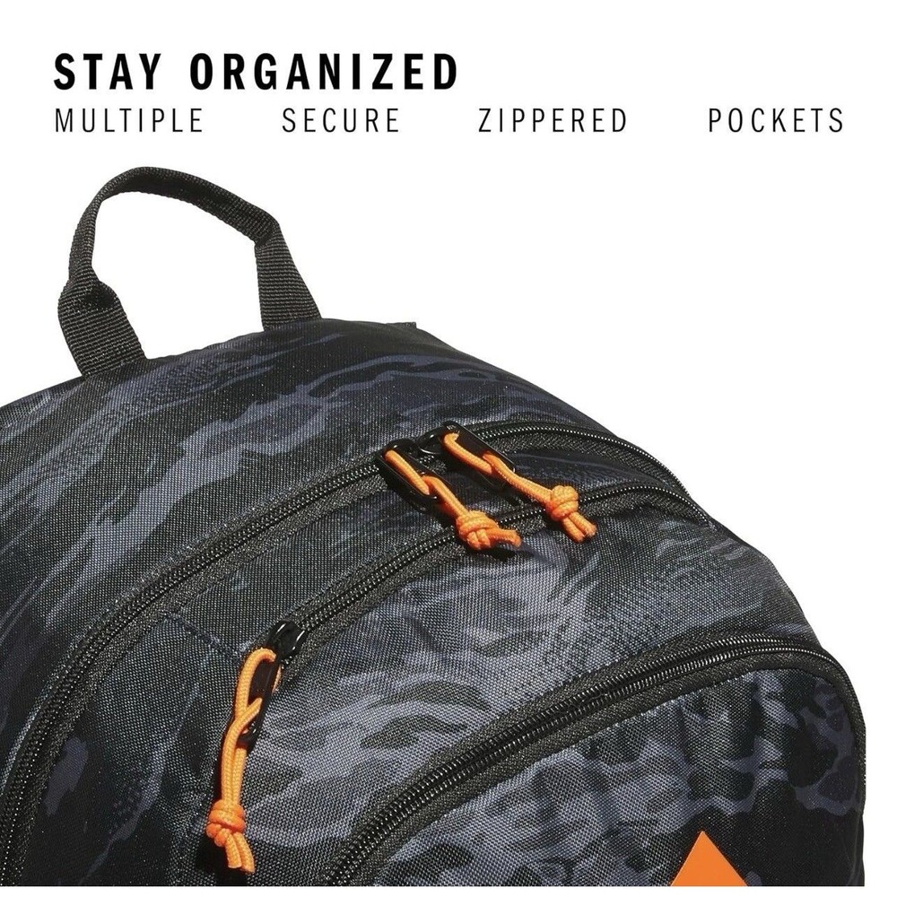 adidas Affiliate Backpack Bag Essential Camo Black/Orange - Picture 4 of 5